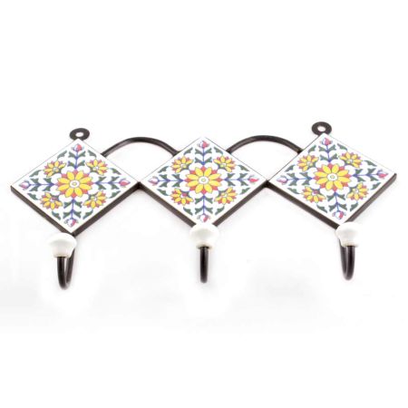 Yellow Sunflower Ceramic Tiles Hooks Online